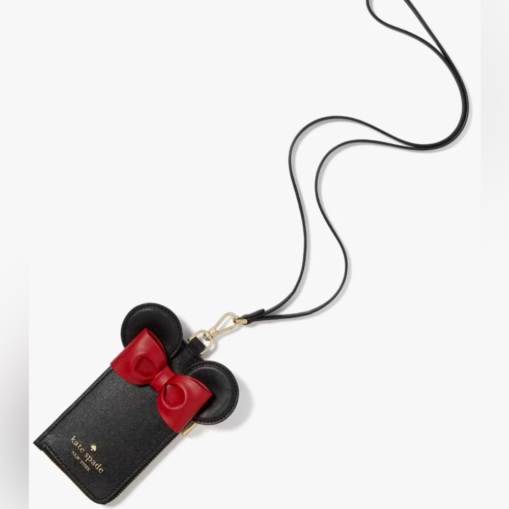 NWT Kate Spade Disney’s Minnie Mouse 3D black and red lanyard - Picture 4 of 8